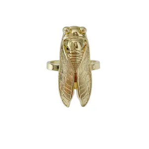 gold plated metal cicada insect napkin ring