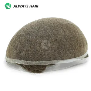 High Standard Perfect Bleached Knots French Lace Men Toupee Human Hair Patch For Men INDIAN Hair TOP SELLER-1 30 Mm Wave