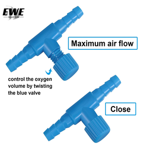 EWE-bomba de aire de 2 vías para tanque de peces, accesorios para acuario, válvula de Control de forma en T, Conector de manguera de plástico para tubo de aire de 4 mm - Product Image 5