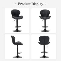 Moderne et abordable 360 ° Tabourets de bar pivotants avec repose-pieds, tabourets noirs pour bar, cuisine, café, pub, fête, vente chaude, mobilier de bar
