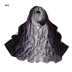 Pañuelos Hijab de punto jersey modernos y a la moda, pañuelos para la cabeza musulmanes elásticos con estampado, chales Hijab de jersey - Product Image 2