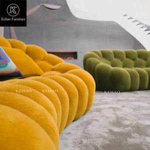 <span class=keywords><strong>Sofa</strong></span> Gelembung Mewah Desain Baru Warna Kuning Berumbai Custom 2 Dudukan <span class=keywords><strong>Sofa</strong></span> Gelembung Beludru Hijau Roche Bobois - Product Image 4