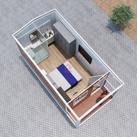 Maison conteneur de luxe de 20 pieds, préfabriquée, en acier, à chambre unique, économique et portable pour la Malaisie