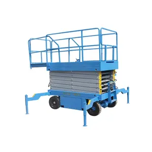 4-18M Height Mobile Mini Lift Cart 6M to 14M Portable AC Battery Powered Scissor Lift Table