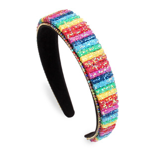 Hua Liyu Rainbow Rhinestone Headband Wide Brim Women's Fashion Headdress European Style Hair Accessory - Product Image 2