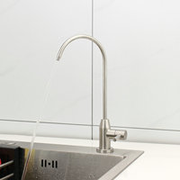 Robinet d'eau RO en acier inoxydable 304, col de cygne 1/4 pouce, pour système de purification d'eau de cuisine - Vente chaude