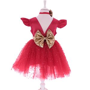 Robe de mariée midi à manches longues pour enfants BEBEMEKAN de haute qualité, bleu personnalisé, design à lacets, saison printemps, lavable, vente en gros - Product Image 4