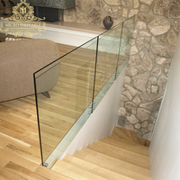 Conception contemporaine cadre en aluminium rampes en acier inoxydable balustrade en verre pour escaliers