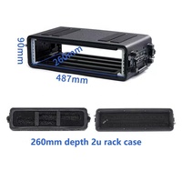 Flight case de transport pour amplificateur et haut-parleur, 19 pouces, 2U, 3U, 4U, 6U
