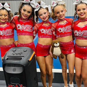 Tenues de cheerleading de haute qualité, design gratuit, bleu clair et blanc, logo personnalisé, uniformes de cheerleading pour le basketball - Product Image 3