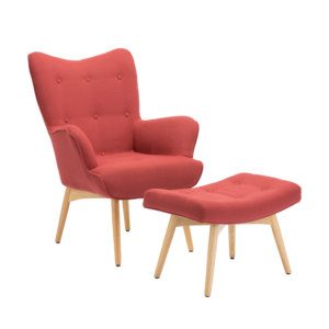 CARLFORD Modern Comfortable Fabric Light Blue <strong>Recliner</strong> <strong>Chair</strong> with <strong>Footstool</strong> Armchair for Living Room Bedroom Accent <strong>Chair</strong> - Product Image 4