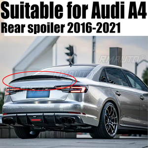 วัสดุคาร์บอนไฟเบอร์แท้ สปอยเลอร์ฝากระโปรงท้ายรถยนต์ทรง Ducktail สำหรับ Audi A4 S4 B9 ปี 2016-2021 อุปกรณ์ตกแต่งรถยนต์ - Product Image 1