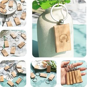 Personaliza tu logo, muestra gratuita <span class=keywords><strong>en</strong></span> 3 días, producción de etiquetas de madera grabadas, rectangulares, para mascotas, llaveros sin terminar, suministro al por mayor - Product Image 4