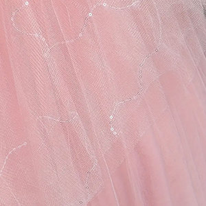 Vestido de princesa azul de lujo para niñas, elegante vestido de baile sin mangas con apliques de encaje, falda de tul en capas - Product Image 4