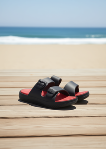 Sandali Unisex in EVA con Doppio Cinturino, Comodi, Estivi, a Punta Aperta, Tinta Unita, con Fibbia - Product Image 2