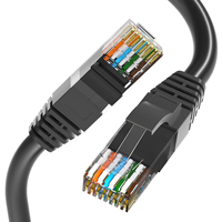 Cable Ethernet SFTP Cat7A Premium de 1M/1.5M/2M, Cable de Conexión de Red Blindado Negro de Cobre Puro Personalizado para Centro de Datos de Alta Velocidad