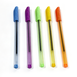 Stylo gel en plastique personnalisé pas cher avec logo, largeur d'écriture 1,0 mm, encre bleue, emballé en boîte pour fournitures scolaires et de bureau - Product Image 3
