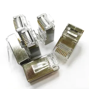 Conector de red Modular EZ cat6a 8p8c UTP rg45 RJ 45 enchufe paso a través de conector Ethernet RJ45 Cat6 STP