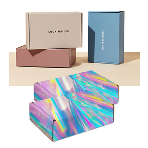 Oem Unique Grey Purple Red Pink Blue Holographic Literature Mailerbox Die Cut Mailer Mailing Box Shipping Corrugated Paper Boxes