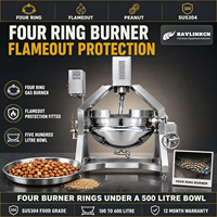 Atelier Alimentaire Cuiseur Mélangeur Industriel 500L SUS304 Brûleur à Quatre Couronnes Sécurité Flamme pour Cacahuètes Cuisson