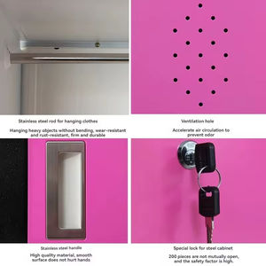 Casier en acier à 6 portes avec serrure à clé à <span class=keywords><strong>induction</strong></span>, barre de suspension assemblée, couleur gymnase, en stock - Product Image 6