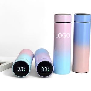 Wholesale Custom Sports-Design Smart <b>Drinkware</b> Stainless Steel Light Vacuum Flask Digital LED Display Temperature Water Bottle - Product Image 1