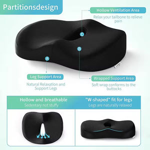 Kursi kantor ortopedi dapat disesuaikan, bantal duduk ergonomis pereda stres busa memori Coccyx nyeri kursi mobil - Product Image 3
