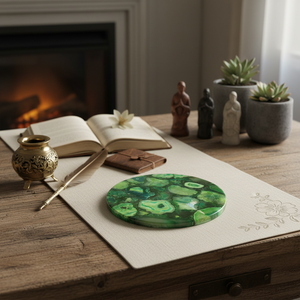 Handcrafted Polished Agate Seal Stone Luxury Home Decor Religious Flower Model Pattern Resin Customized Color High Crafted - Product Image 3
