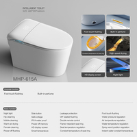 WC intelligent monobloc moderne pour hôtel, avec bidet électrique intégré au sol et abattant de toilettes