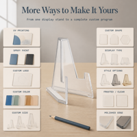 Support de Présentation Personnalisé en Acrylique Transparent, Porte-Cartes, Chevalet de Signalisation pour le Commerce de Détail, Options OEM ODM, Impression UV, Peinture Pulvérisée, Couleur, Taille, Style, B2B