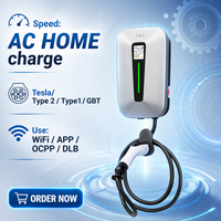 Borne de recharge murale pour VE T8 7kW 32A, intelligente, solaire, WiFi, IP55, station domestique, nouvelle norme européenne CQC CE TUV