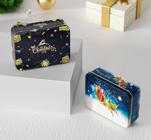 Boîte en métal rectangulaire de Noël en stock |   Boîte à bonbons et biscuits en métal épaissi |   Boîte Cadeau de Noël en Gros - Product Image 3