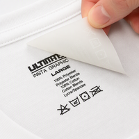 Étiquette personnalisée de marque de mode pour vêtements, impression sans étiquette pour le cou, étiquette de taille et d'entretien thermocollante, usine OEM