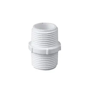 factory pvc threaded plastic pipe fitting male nipple coupling