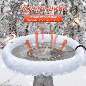 Chauffe-eau pour bain d'oiseaux 250 watts, contrôlé par thermostat, cordon de 3,3 pieds, sans danger pour les oiseaux, les poulets, utilisation en extérieur en hiver à moins de 5 degrés Celsius - Product Image 5