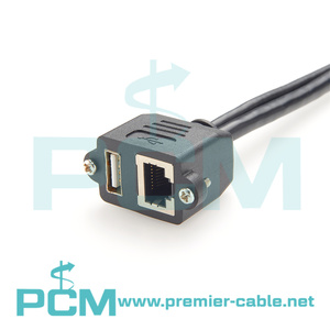 Combo cổng Ethernet <span class=keywords><strong>RJ45</strong></span> <span class=keywords><strong>USB</strong></span>-A Nam để Lan <span class=keywords><strong>USB</strong></span> <span class=keywords><strong>Extender</strong></span> Y Splitter vít Bảng điều chỉnh gắn kết cáp, cổng kép <span class=keywords><strong>USB</strong></span> <span class=keywords><strong>RJ45</strong></span> tuôn ra gắn kết - Product Image 4