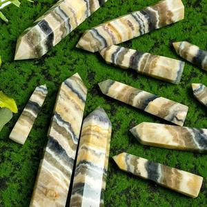 Vente en gros : Pointe de cristal de pierre naturelle de style vintage, en fluorite veinée et agate rayée, pour décoration - Product Image 4