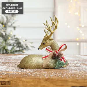 Noel altın Elk ren geyiği noel dekorasyon malzemeleri noel elk moose noel dekorasyon için