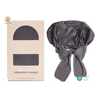 Bandeau large à logo personnalisé, très élastique, double couche en soie, pour le sommeil et le bain, bonnet de douche et de sommeil pour femme, grande taille