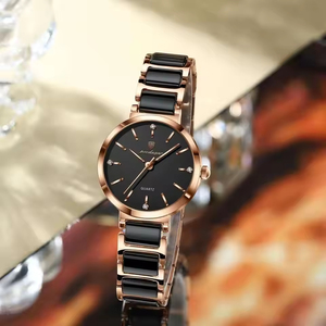 Montre à quartz élégante pour femmes Poedagar 505, de haute qualité, étanche, boîtier rose, bracelet en acier, montre à quartz analogique pour femmes - Product Image 2