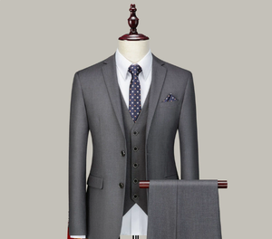 Traje <span class=keywords><strong>de</strong></span> Hombre para Negocios (Blazer + Chaleco + Camisa + Pantalones), Traje Formal Profesional Casual para Boda, 3 Piezas, Tallas XS-4XL - Product Image 4