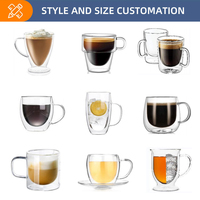 Mug Kaca Vakum Dinding Ganda Grosir untuk Minum Air, Teh, Kopi dengan Tutup Bambu dan Tutup Kaca
