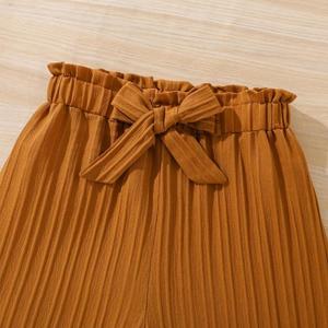 Abbigliamento Estivo per Bambini all'Ingrosso, Set Elegante a Due Pezzi con Maniche Volanti e Pantaloni a Gamba Larga per Ragazze Adolescenti - Product Image 5