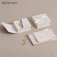 Boîte à bijoux en papier écologique à double ouverture avec ruban, design personnalisé et nouveau