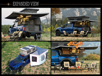 Camion Camper pour Pickup avec Toilette Camper Remorque avec Toit Tente Pop up Rv Campeurs Camping Personnalisable 450kg