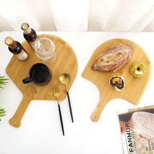 Plateau de service japonais en bambou en forme d'éventail avec poignée, pour desserts, pâtisseries, fruits, steaks, ustensiles de cuisson, couleur bois naturel - Product Image 3