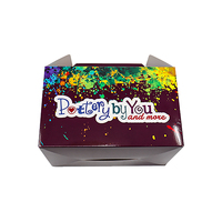 Boîtes cadeaux portables personnalisées W186 avec logo violet, emballage personnalisé pour artisanat en poterie, revêtement UV, gaufrage, matériaux recyclés