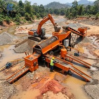 Usine de lavage d'or mobile portable 50 TPH avec trommel et broyeur pour l'extraction d'or alluvionnaire, marché sud-américain, CE ISO