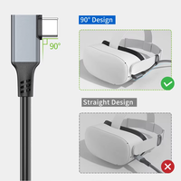 Câble VR en alliage d'aluminium ULT-unite de 5 m, conception à coude à 90 degrés, USB 3.1 C vers C, charge et transfert de données pour 2 et appareil photo
