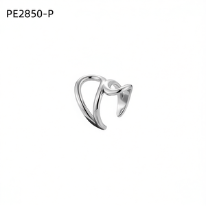 Boucle d'oreille manchette creuse torsadée en forme de cœur abstrait PE2850 pour femme, sans piercing, clip d'oreille hélix, élégant, tendance, cadeau - Product Image 3